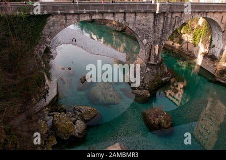 Teufelsbrücke in Cividale del Friuli (Italien) Stockfoto