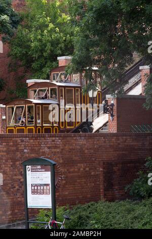 Budapester Standseilbahn Buda Castle Stockfoto