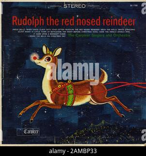 Rudolph The Red Nose Rentierer - klassisches Vinyl-Album Stockfoto
