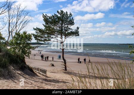 Yyteri Strand an einem windigen Sommertag in Pori, Finnland Stockfoto