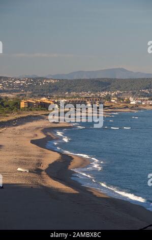 Der Strand von Pals, Costa Brava, Catalunya, Spanien Stockfoto