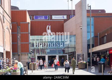 Eintritt zum Houndshill Shopping Center, Victoria Street, Blackpool, Lancashire, England, Großbritannien Stockfoto
