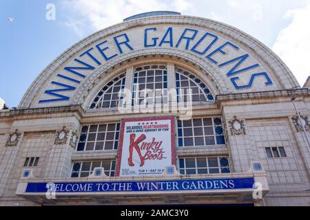 Eintritt in Winter Gardens, Church Street, Blackpool, Lancashire, England, Großbritannien Stockfoto