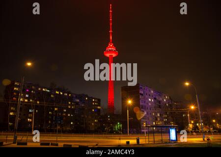 Vilnius Fernsehturm Stockfoto