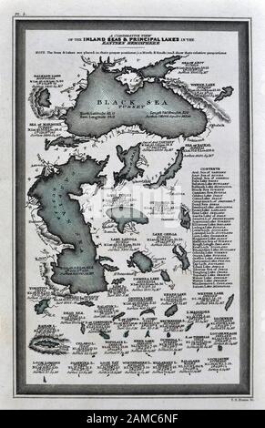 1834 Carey Karte Welt Seen Eastern Hemisphere Europa Asien Afrika Stockfoto