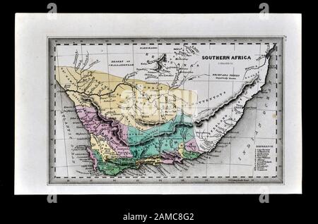 1834 Carey Karte von Südafrika Kap der Guten Hoffnung Kapstadt Kolonie Stockfoto