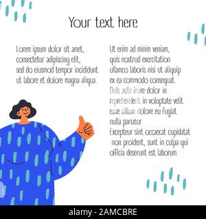 Feminismus.Template mit Ihrer Text.Like-Geste Stock Vektor