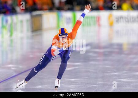 Heerenveen, Niederlande. Januar 2020. Heerenveen, Thialf Eisstadion, 12-01-2020, Saison 2019/2020, European Single Distanzen Meisterschaften. 1000m Damen, Jutta Leerdam während des Spiels EC Single Distanzen 12-02-2020 Credit: Pro Shots/Alamy Live News Stockfoto