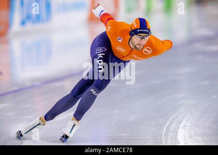 Heerenveen, Niederlande. Januar 2020. Heerenveen, Thialf Eisstadion, 12-01-2020, Saison 2019/2020, European Single Distanzen Meisterschaften. 1000m Männer, Thomas Krol während des Spiels EC Single Distances 12-02-2020 Credit: Pro Shots/Alamy Live News Stockfoto