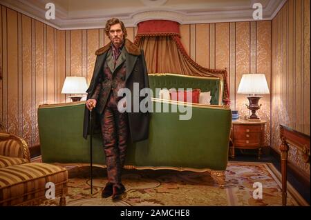 Mailand, Italien. Januar 2020. Milan, Milan Fashion Week, Man Fall Winter 2020/2021. Milan Herren Mode Herbst Winter 2020/21. Milliardär Pictured Presentation: Model Credit: Independent Photo Agency/Alamy Live News Stockfoto