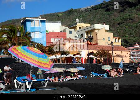 Strand von Puerto de Tazacorte, La Palma, Kanarische Inseln, Spanien Stockfoto