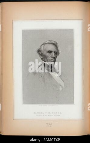 Samuel F B Morse, Erfinder des magnetischen Telegrafen, Illustriert von Thomas Addis Emmet, 1880. Band 2 besteht aus den Seiten 1-99 des Jahres 1865, Quarto, Ausgabe des Werks, Band 3 der Seiten 99-213, Band 5 der Seiten 303-400. Citation/Referenz: EM12891 Aus einem Foto von Brady Eingraviert; Samuel F. B. Morse, Erfinder des magnetischen Telegrafen. Stockfoto