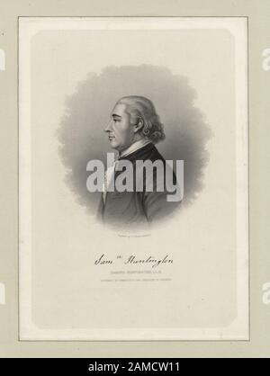 Samuel Huntington, LLD, Gouverneur von Connecticut und Präsident der Kongress-Druckhersteller sind unter anderem J.C. Buttre, Henry Bryan Hall, S  LW AT  S. Jocelyn, T. Johnson, J.B. Longacre, Albert Rosenthal und Max Rosenthal. Zu den Zeichnern gehört David McNeely Stauffer. Titel aus dem Kalender der Emmet Collection. Citation/Referenz: EM611; Samuel Huntington, L. L.E., Gouverneur von Connecticut und Präsident des Kongresses. Stockfoto