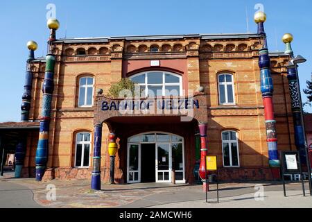 Hundertwasser-Bahnhof, Uelzen, Niedersachsen, Deutschland Stockfoto