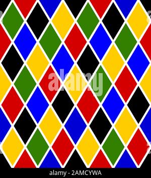 Nahtloses Harlekinmuster für Karneval und mardi Gras Stockfoto