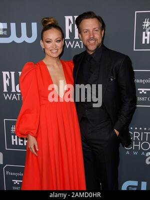 Santa Monica, Kalifornien, USA. Januar 2020. Olivia Wilde und Jason Sudeikis nehmen am 24. Jährlichen Critics' Choice Awards im Barker Hangar am 12. Januar 2020 in Santa Monica, Kalifornien, an. Foto; Crash/imageSPACE/MediaPunch Credit: MediaPunch Inc/Alamy Live News Credit: MediaPunch Inc/Alamy Live News Credit: MediaPunch Inc/Alamy Live News Stockfoto