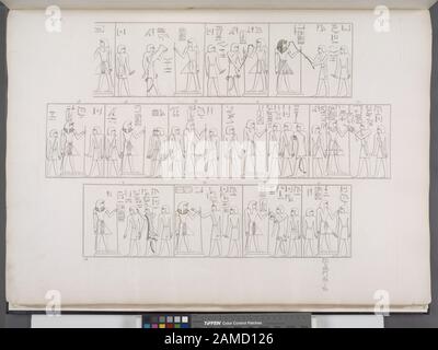 Die Serie di Scene della tomba medesima, che figurativamente rappresentano le cerimonie del rituale praticato nell'approvizione e nella tumulazione del refunto Schlüsselwörter: Öffnung des Mundes; Bîbân el-Mulûk (Ägypten).; Serie di Scene della tomba medesima, che ativamente rapano le cerimurritato e del pratizione. Stockfoto