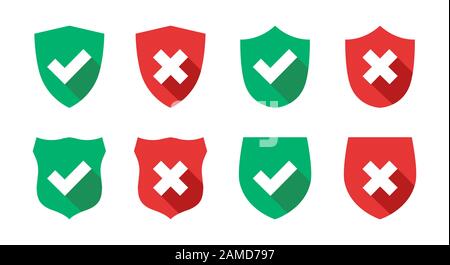 Ja Nein Abschirmungen Stock Vektor