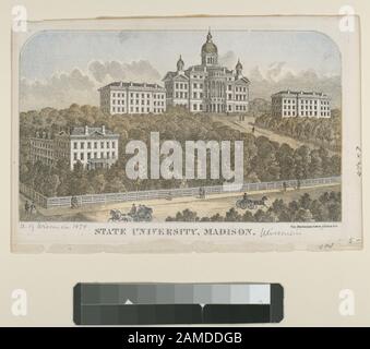 State University, Madison Von University Blue Book, Madison, Wis, 1871. Deák 827; State University, Madison. Stockfoto