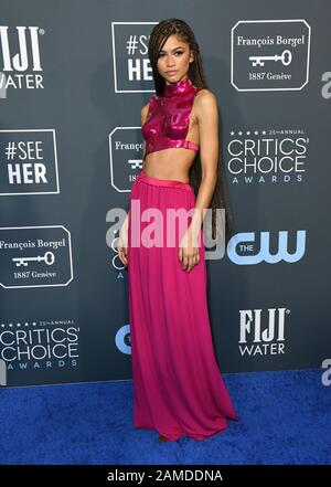 Santa Monica, Kalifornien, USA. Januar 2020 - Santa Monica, Kalifornien - Zendaya. 25th Annual Critic's Choice Awards im Barker Hangar. Foto-Credit: Birdie Thompson/AdMedia/MediaPunch Credit: MediaPunch Inc/Alamy Live News Stockfoto