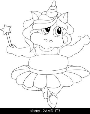 Unicorn-Farbvektor-Abbildung. Weißer Hintergrund. Körperpositives Konzept. Stock Vektor