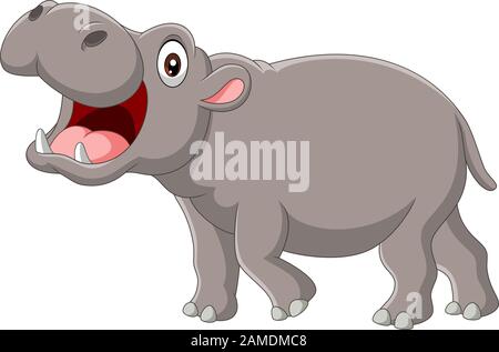 Cartoon Hippo mit offenen Mund Stock Vektor