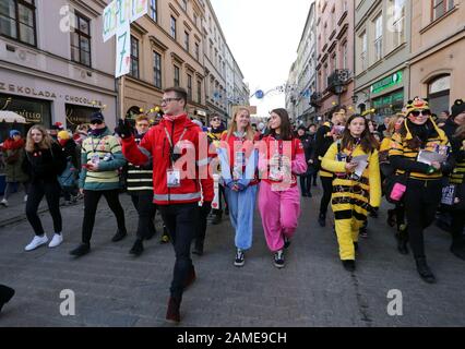 Krakauer. Krakow. Polen. 28. Großes Finale des Großen Orchesters der Weihnachtsfeier (GOCC). Stockfoto