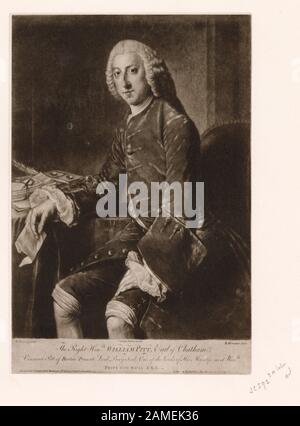 The Right Honble William Pitt, Earl of Chatham Em Rahmen; The Right Honble. William Pitt, Earl of Chatham. Stockfoto