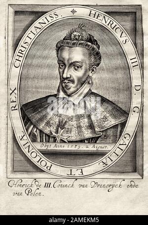 Heinrich von Valois (1551-1589) - König des Polnisch-litauischen Commonwealth (1574, formell bis 1575), ab 1574 König von Frankreich. Er wurde zum König von Po gewählt Stockfoto