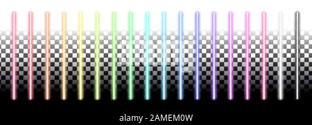 Leuchtreklamen. Leuchtstofflampen und Disco-Lampen Stock Vektor