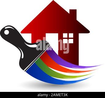 Home Malerei Reparatur Logo Stockfoto