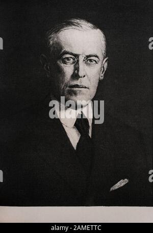 Thomas Woodrow Wilson (1856 - 1924) war ein US-amerikanischer Politiker, Rechtsanwalt und Akademiker, der ab 1913 t als 28. präsident der Vereinigten Staaten tätig war Stockfoto