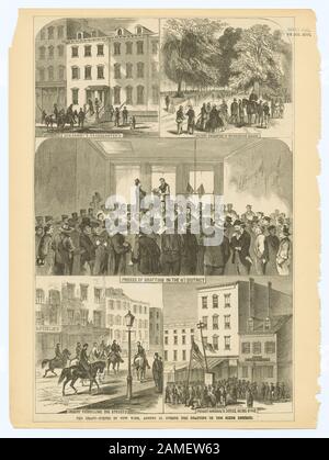 Der Entwurf - Szenen in New York, 19. August, während der Abfassung des sechsten Distrikttitels aus dem Kalender der Emmet Collection. EM11737; The Draft - Scenes in New York, 19. August, während der Ausarbeitung im Sixth District Stockfoto