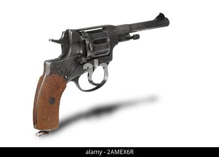 Russischer Revolver (Revolver Nagant M Rahmen) (Beispiel 1913). Zeitraum des ersten Weltkriegs Stockfoto