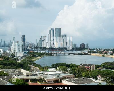 Panoramablick von Cartagena de Indias - Kolumbien Stockfoto