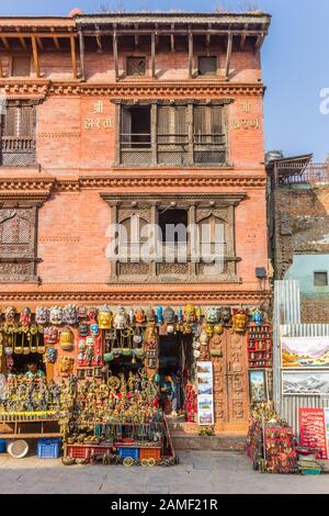 Souvenirladen im Swayambhunath-Denkmal in Kathmandu, Nepal Stockfoto