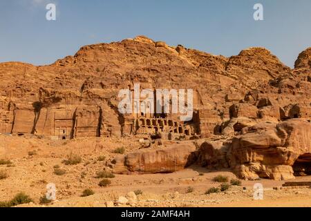 19. Oktober 2018, Jordan, Petra: Blick auf einen Tempel in der alten Felsenstadt Petra. Nach jordanischen Angaben besuchten eine Million Menschen das Kulturerbe der Welt erstmals innerhalb eines Jahres. Foto: Stephan Schulz / dpa-Zentralbild / ZB Stockfoto