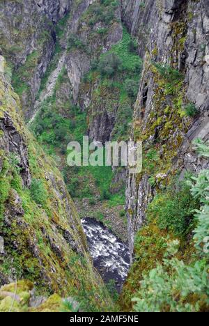 Norwegen, von Oslo bis Bergen Voringfossen Wasserfall Stockfoto