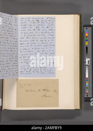 Ticknor, (William D), als bis 15. August, 1854 Wurde Die Digitalisierung durch ein Lead-Geschenk der Polonsky Foundation ermöglicht. Citation/Reference: Centenary Edition, XVII, The Letters 1853-1856, S.247, #743.; Ticknor, [William D.], als to. Aug. 15, 1854. Stockfoto