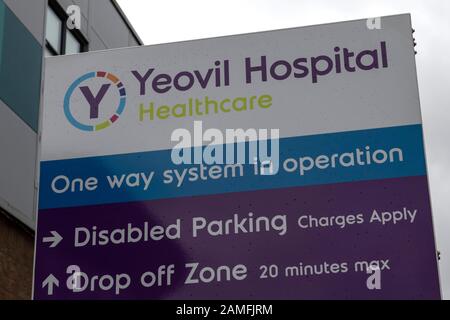 Yeovil District Hospital, Somerset zeigt die Unfall- und Notaufnahme Stockfoto