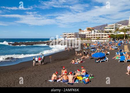 Weihnachten am Strand Playa da la Arena, Puerto de Santiago, Teneriffa, Kanarische Inseln, Spanien Stockfoto