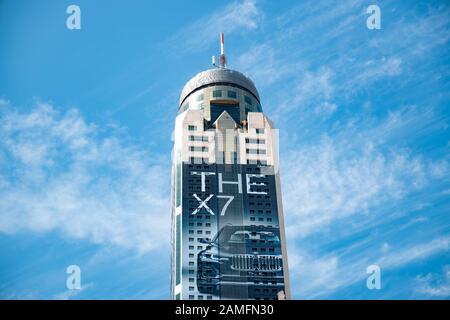 Bangkok, Thailand - 29. November 2019: Baiyoke Sky Tower Hotel in Bangkok. Das höchste Gebäude der Stadt. 84 Etagen. Stockfoto