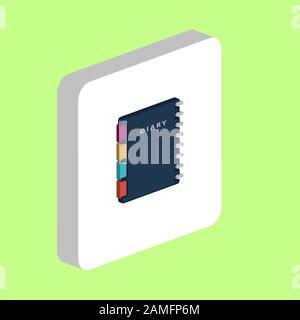 Kalender, Copybook Simple Vector Icon. Designvorlage für Symbole für Web Mobile UI-Element. Perfektes Farb-Isometrisches Piktogramm auf 3D-weißem Quar Stock Vektor