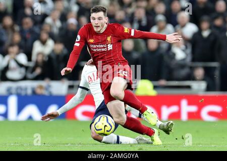 London, ENGLAND - 11. JANUAR Liverpooler Verteidiger Andrew Robertson im Einsatz während des Premier-League-Spiels zwischen Tottenham Hotspur und Liverpool im Tottenham Hotspur Stadium, London am Samstag, den 11. Januar 2020. (Kredit: Jon Bromley / MI News) Foto darf nur für redaktionelle Zwecke in Zeitungen und/oder Zeitschriften verwendet werden, Lizenz ist für kommerzielle Zwecke erforderlich Stockfoto