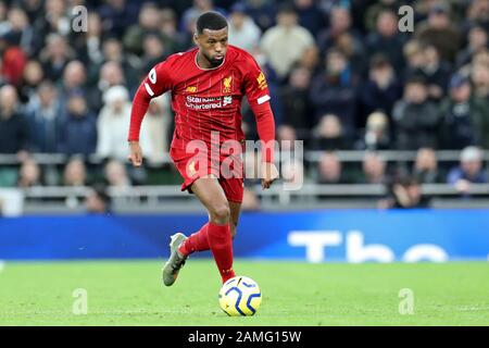 London, ENGLAND - 11. JANUAR LIVERPOOLS Mittelfeldspieler Georginio Wijnaldum im Rahmen des Premier-League-Spiels zwischen Tottenham Hotspur und Liverpool im Tottenham Hotspur Stadium, London am Samstag, 11. Januar 2020 im Einsatz. (Kredit: Jon Bromley / MI News) Foto darf nur für redaktionelle Zwecke in Zeitungen und/oder Zeitschriften verwendet werden, Lizenz ist für kommerzielle Zwecke erforderlich Stockfoto