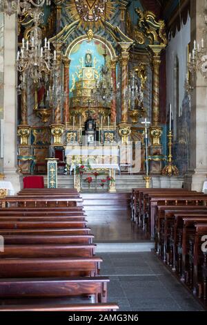 Das Innere der Kirche Santa Maria Maior in Funchal, Madeira, Portugal Stockfoto