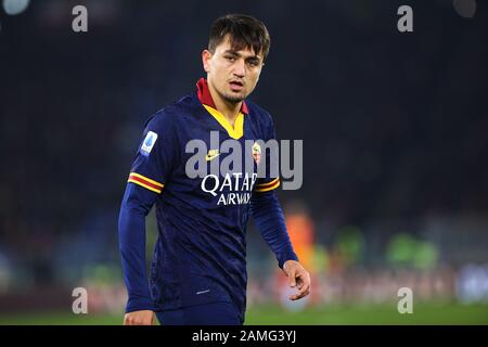 Cengiz Unter Roma reagiert beim italienischen Champions-Serie-A-Fußballspiel zwischen AS Roma und Juventus am 12. Januar 2020 im Stadio Olimpico in Rom, Italien - Foto Federico Proietti/ESPA-Imaes Stockfoto