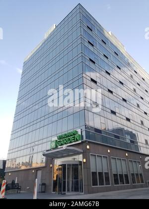 Außenansicht des Wyndham Garden Hotel, 44-29 9th Street, Long Island City, Queens, 11. März 2019. () Stockfoto