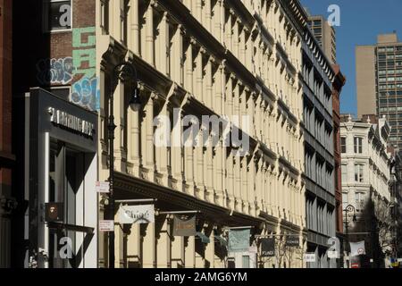 Greene Street Historische Architektur in SoHo, NYC, USA Stockfoto