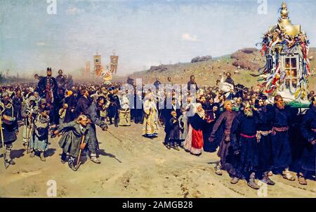 Ilya Repin, Krestny Khod (Religiöse Prozession) in Kursk Gubernia, Malerei, 1880-1883 Stockfoto